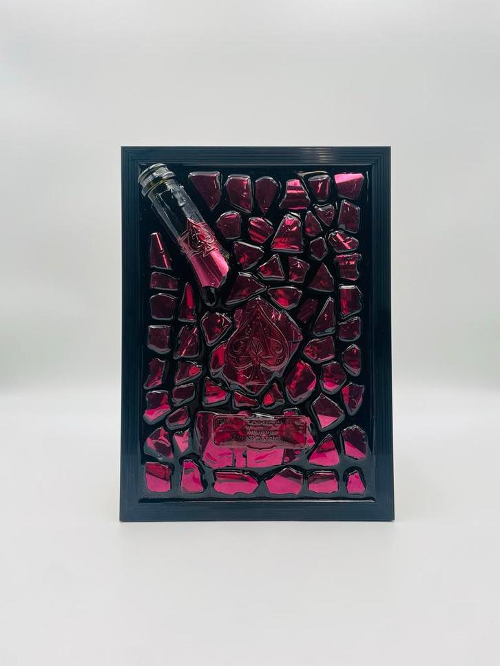 Armand de Brignac 'Broken Bottle' Kunst - Donkerroze, Antiek en Kunst, Kunst | Overige Kunst, Ophalen of Verzenden