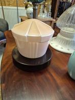 Vintage Plafondlamp Roze/Bruin Glas, Gebruikt, Vintage, Ophalen of Verzenden, Glas