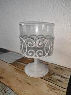Brocanten kandelaar op voet metaal/glas hxdr 23,5x13,5x23,5, Overige kleuren, Nieuw, Ophalen of Verzenden, Kandelaar