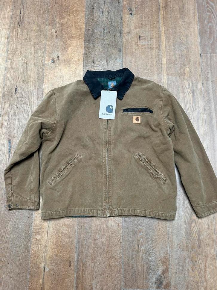 Carhartt Detroit Jacket J97 Canvas Katoen Bruin L *NIEUW*, Kleding | Heren, Jassen | Zomer, Nieuw, Maat 52/54 (L), Bruin, Ophalen of Verzenden