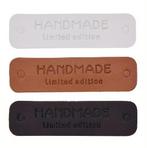 10 Vegan leer Labels 55x15 mm "Handmade Limited Edition", Ophalen, Nieuw, Overige typen
