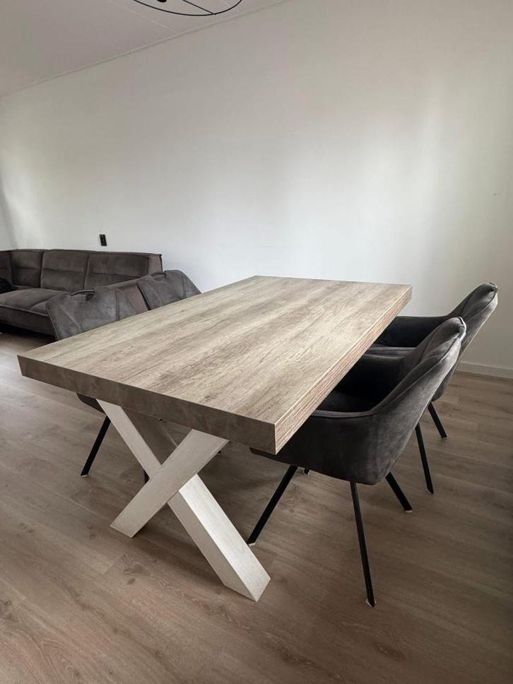 Eettafel + eettafel stoelen, Huis en Inrichting, Complete eetkamers, Zo goed als nieuw, 4 tot 6 stoelen, Ophalen of Verzenden