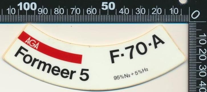 Sticker: Aga - Formeer 5 - F-70-A, Verzamelen, Stickers, Zo goed als nieuw, Bedrijf of Vereniging, Ophalen of Verzenden