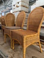 5 eetkamer stoelen van riet, Huis en Inrichting, Stoelen, Ophalen, Gebruikt, Bruin, Riet of Rotan