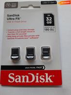 3 Stuks SanDisk 32 GB USB3.2 3-Pack USB 32GB 3Pack UltraFit, Computers en Software, USB Sticks, Ophalen of Verzenden, Nieuw, Sandisk