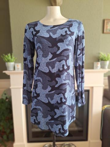Ned blauwe camouflage jurk tuniek S 36 gratis verz in NL