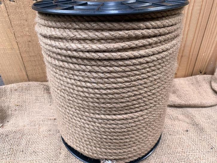 TOUW JUTE 12mm haspels a 100mtr/3-strengs, Watersport en Boten, Accessoires en Onderhoud, Nieuw, Lijn of Blok, Ophalen