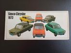 Folder Simca- Chrysler 1973 incl. Matra Simca 530 LX, Ophalen of Verzenden, Overige merken
