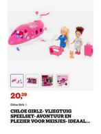 Vliegtuig roze met pop chloe girlz, Ophalen of Verzenden, Zo goed als nieuw, Babypop