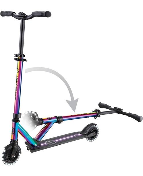 Globber Flow Element Lights Neochrome vouwstep met Led-wiel, Kinderen en Baby's, Speelgoed | Buiten | Voertuigen en Loopfietsen