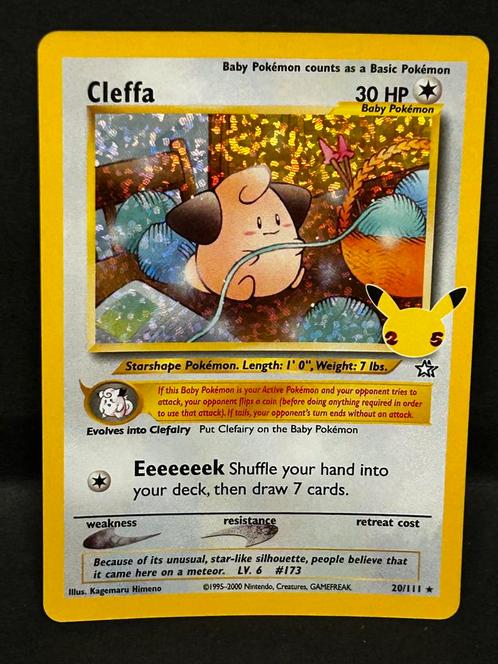 Cleffa 20/111 Holo Celebrations, Hobby en Vrije tijd, Verzamelkaartspellen | Pokémon, Gebruikt, Losse kaart, Verzenden
