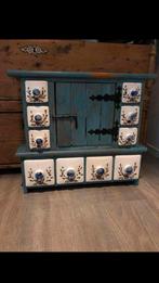 Leuk oud gepimpt kruidenkastje, Antiek en Kunst, Curiosa en Brocante, Ophalen of Verzenden