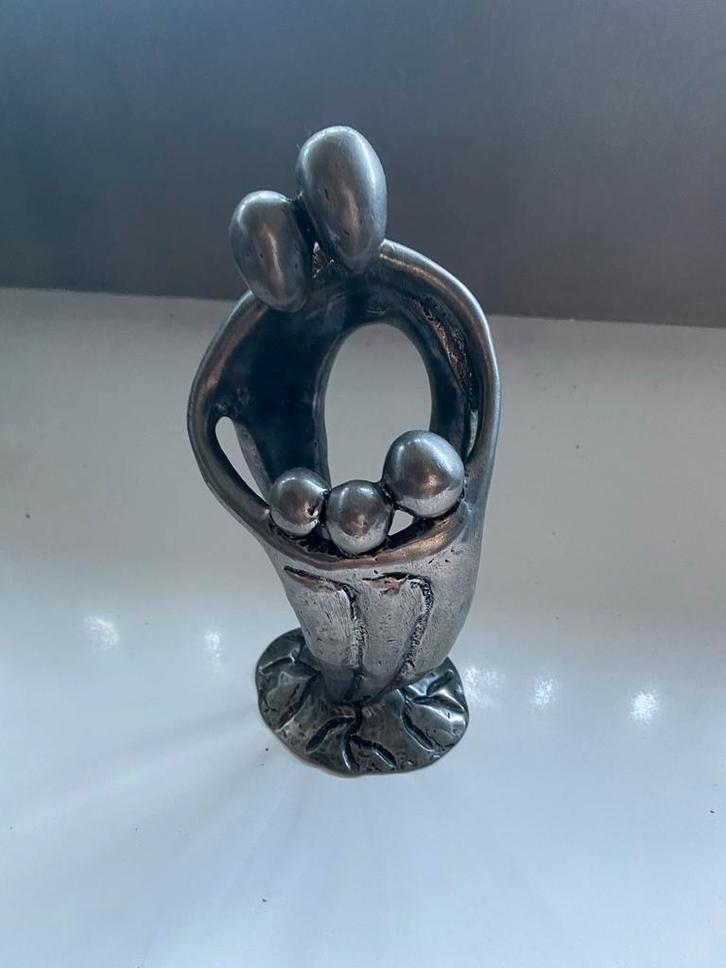 R. Mayr Tinnen Figuur - Familie, Verzamelen, Beelden en Beeldjes, Zo goed als nieuw, Overige typen, Ophalen of Verzenden