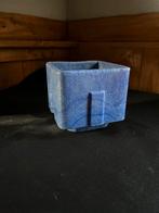 A.D. Copier blauwe graniver cactus/bloempot, Leerdam., Antiek en Kunst, Antiek | Glas en Kristal, Verzenden