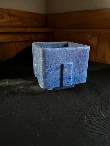 A.D. Copier blauwe graniver cactus/bloempot, Leerdam. beschikbaar voor biedingen