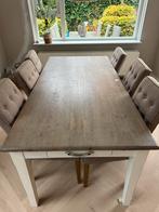Rivièra Maison eettafel met 6 stoelen - landelijke set, Huis en Inrichting, Ophalen, Overige materialen, Gebruikt, 50 tot 100 cm