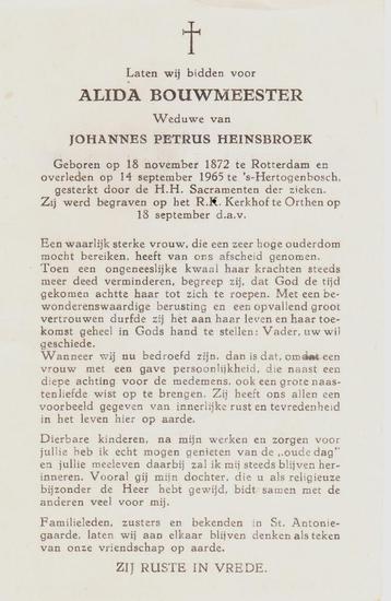 Rotterdam 1872 - Den Bosch 1965 Alida Bouwmeester beschikbaar voor biedingen