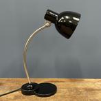 Oude zwarte Zirax bureaulamp met emaille kap bauhaus vintage, Minder dan 50 cm, Gebruikt, Ophalen of Verzenden, Metaal