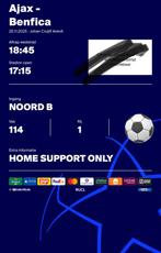 Ajax Benfica 1 kaart eerste rij, Eén persoon