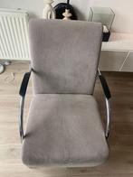 Grijze fauteuil met ribstof, Ophalen, Zo goed als nieuw