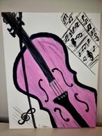 Gesigneerd moderne kunst - Viool schilderij, Muziek en Instrumenten, Ophalen of Verzenden, Zo goed als nieuw, Les of Cursus