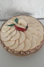 Vintage - appeltaart vorm schaal met deksel - keramiek, Verzenden