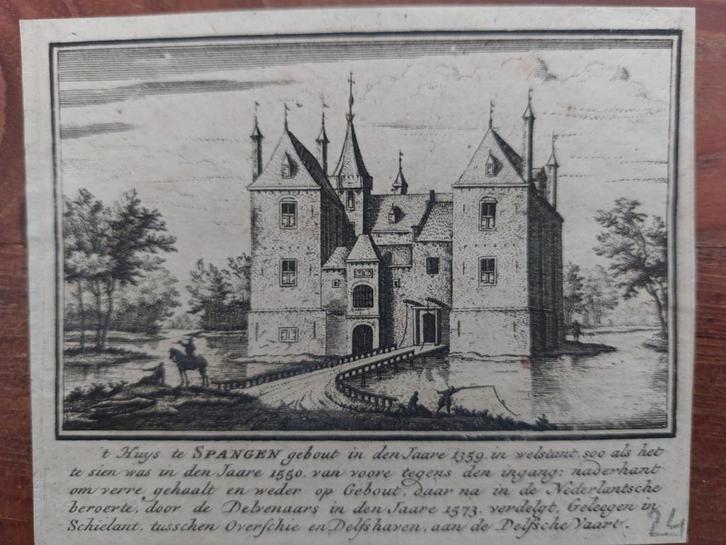 139 / Huis te Spangen Rotterdam - Gravure A. Rademaker, Antiek en Kunst, Kunst | Etsen en Gravures, Ophalen of Verzenden