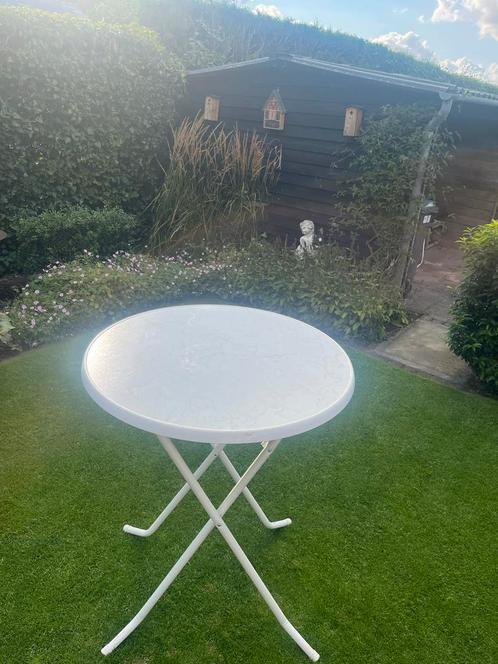 TE KOOP!!! 3x Inklapbare statafel, Tuin en Terras, Tuintafels, Gebruikt, Rond, Plastic, Ophalen