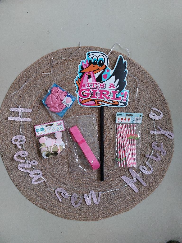 Geboorteversiering meisje in nette staat, Ophalen of Verzenden, Zo goed als nieuw, Versiering, Geboorte of Huwelijk