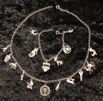 Zilveren bedelketting en armband, jaren 60, Met hanger, Gebruikt, Ophalen of Verzenden, Zilver