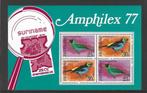 Suriname Rep B19 vogels 1977 blokje postfris, Verzenden, Postfris, Dier of Natuur
