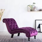 Chaise longue fluweel paars, Eenpersoons, Nieuw, Minder dan 150 cm, Metaal