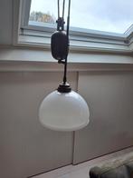 OUDE HANGLAMP MET KATROL, Huis en Inrichting, Lampen | Hanglampen, Ophalen of Verzenden, Gebruikt, Glas, Minder dan 50 cm
