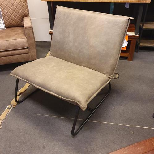 Fauteuil/loveseat Paris in taupe microvezelstof, Huis en Inrichting, Fauteuils, Nieuw, Metaal, Stof, 75 tot 100 cm, 75 tot 100 cm