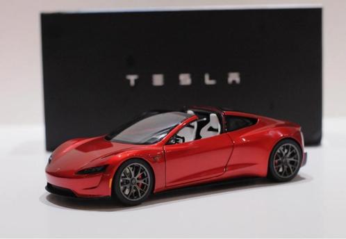 1:18 Tesla Roadster - Rood metallic - ZELDZAAM!, Hobby en Vrije tijd, Modelauto's | 1:18, Nieuw, Auto, Overige merken, Ophalen of Verzenden