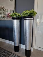 2 Dk Home living grote vazen vaas bloemenpotten, Huis en Inrichting, Woonaccessoires | Vazen, Ophalen, Kunststof, Zwart, Zo goed als nieuw