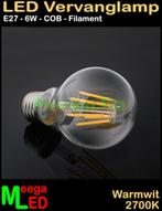 LED E27 6W Edison Vintage COB Filament - Warmwit 2700K DB, Nieuw, E27 (groot), LEDvervanglamp, Ophalen of Verzenden