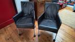 twee leren eetkamerstoelen donkerbruin, Huis en Inrichting, Ophalen, Gebruikt, Twee, Bruin
