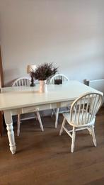 Landelijke eettafel en 2stoelen, Huis en Inrichting, Tafels | Eettafels, Ophalen, Gebruikt, 50 tot 100 cm, Vijf personen of meer