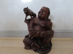 mooi uit hout gesneden boeddha beeld 20 cm, Ophalen of Verzenden