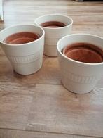 3 bloempotten 18 cm hoog, Ophalen, Rond, Zo goed als nieuw, Aardewerk