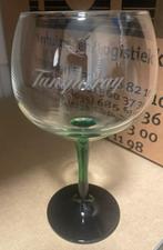 Tanqueray gin tonic glas op zwarte voet en groen steeltje, Ophalen of Verzenden, Zo goed als nieuw, Overige typen