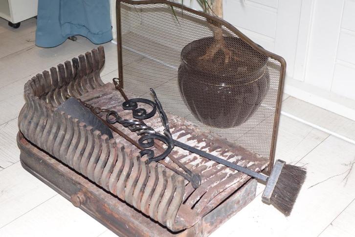 Vuurbak asla haardscherm haardstel open haard smeedwerk, Huis en Inrichting, Haarden, Gebruikt, Houthaard, Ophalen
