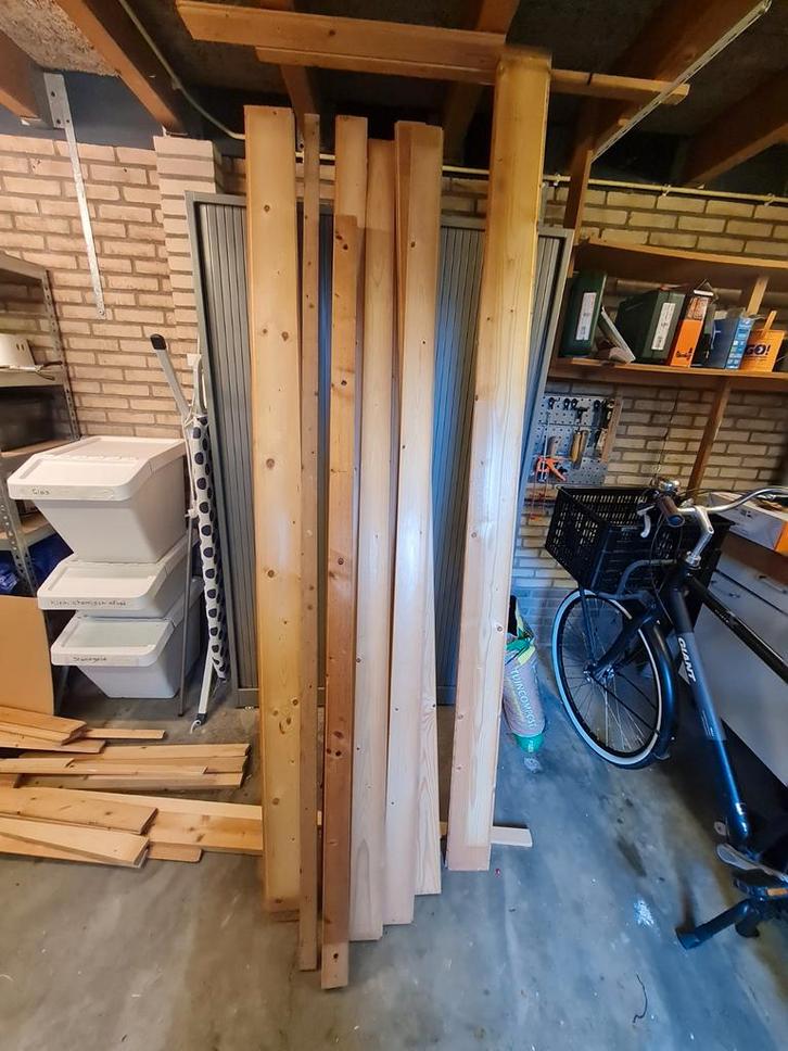 Kleine Partij Hout - Diverse Afmetingen, Doe-het-zelf en Verbouw, Hout en Planken, Gebruikt, Plank, Vuren, Minder dan 200 cm, Minder dan 25 mm