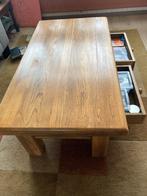 Massief eiken salontafel, Ophalen, Gebruikt, 100 tot 150 cm, Klassiek