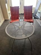 tafel en stoelen, Tuin en Terras, Tuinsets en Loungesets, 2 zitplaatsen, Gebruikt, Aluminium, Ophalen of Verzenden