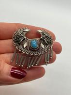 A760 Prachtige zilveren streekdracht broche, Ophalen of Verzenden, Zilver, Broche, Met edelsteen