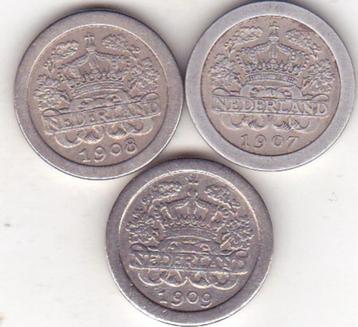 RONDE STUIVERS   1907  - 1908 - 1909 beschikbaar voor biedingen