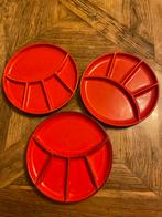 3 jasba  fondueborden - 22,5 cm - vintage, Gebruikt, Keramiek, Ophalen of Verzenden, Bord(en)