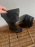 Mooie zwart leren over de knie laarzen, Hoge laarzen, Zwart, Ophalen of Verzenden, Zo goed als nieuw